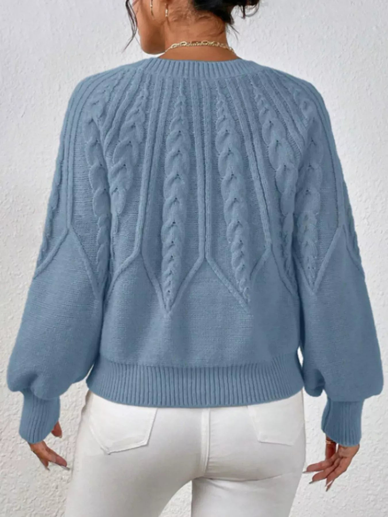 Cable Knit Long Sleeve Sweater Sweaters The Nichole Collection