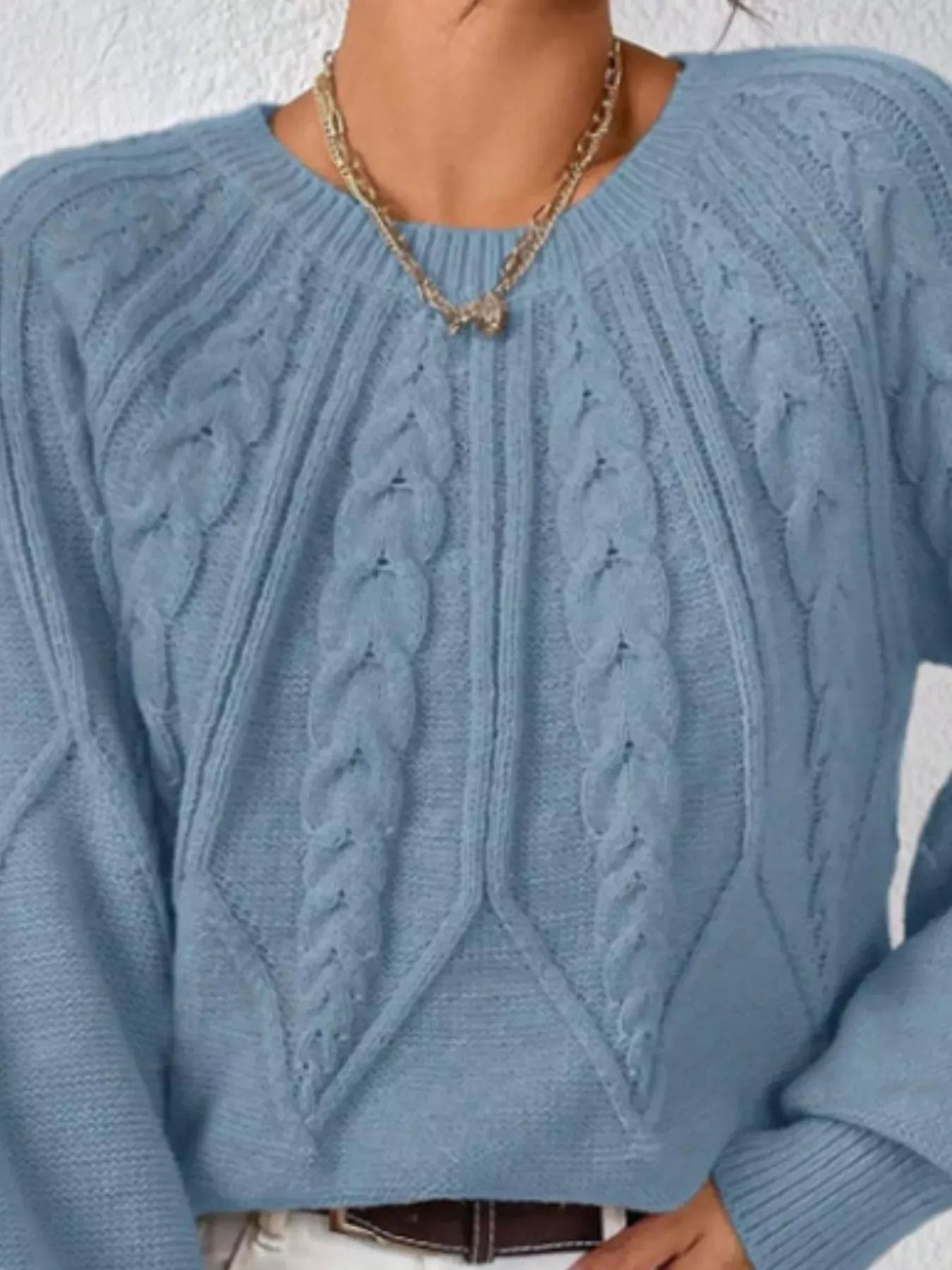 Cable Knit Long Sleeve Sweater Sweaters The Nichole Collection