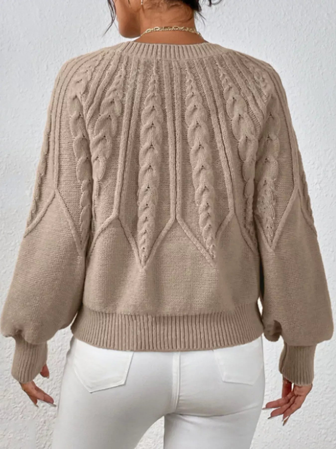 Cable Knit Long Sleeve Sweater Sweaters The Nichole Collection