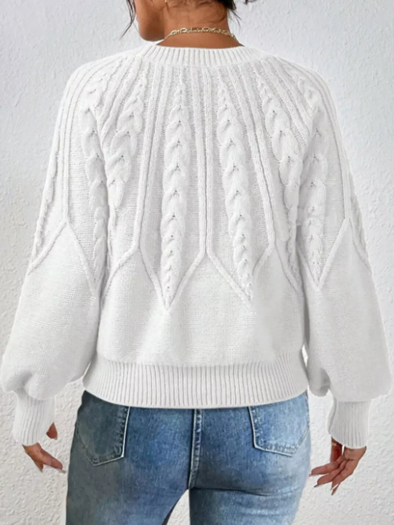 Cable Knit Long Sleeve Sweater Sweaters The Nichole Collection