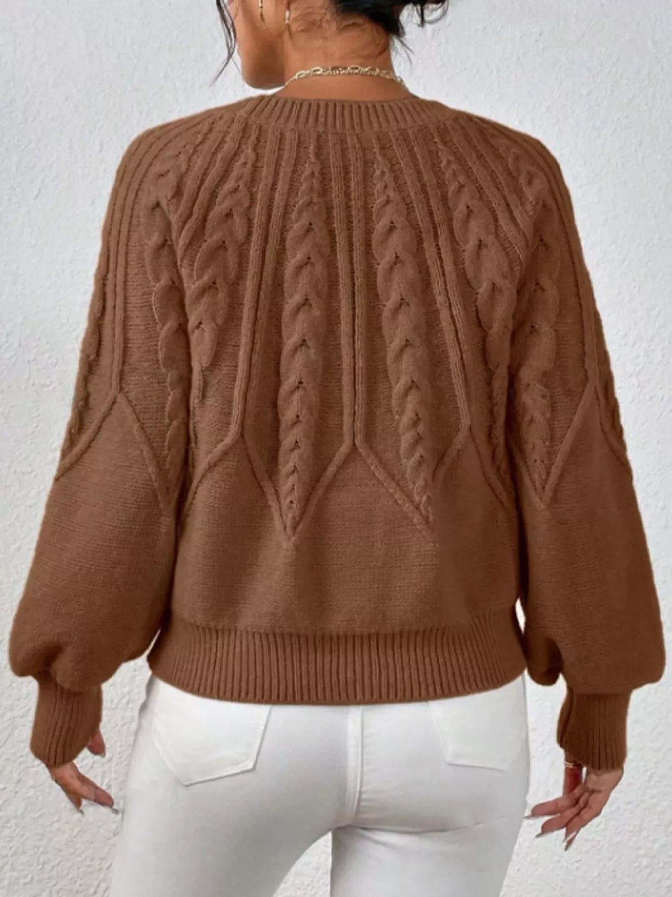 Cable Knit Long Sleeve Sweater Sweaters The Nichole Collection
