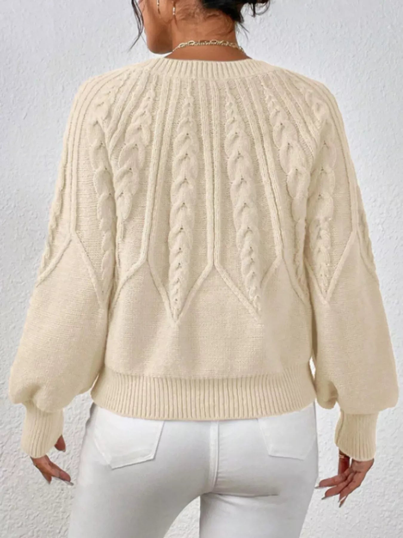 Cable Knit Long Sleeve Sweater Sweaters The Nichole Collection