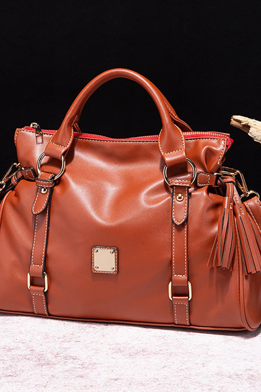 Caramel Flow Leather Hobo Brown / One Size The Nichole Collection