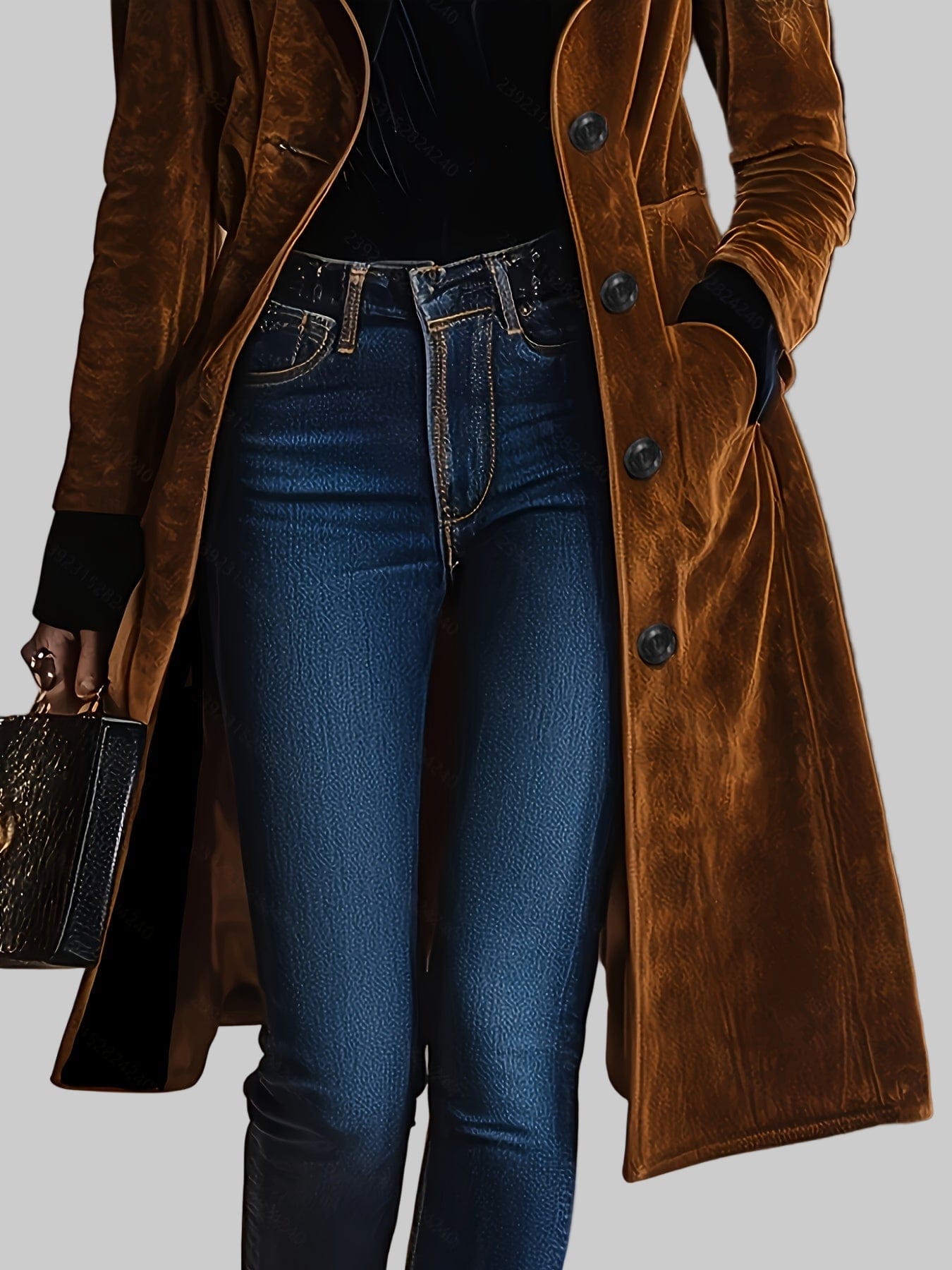 Caramel Heritage Wool-Blend Single-Breasted Turn-Collar Jacket Coats The Nichole Collection