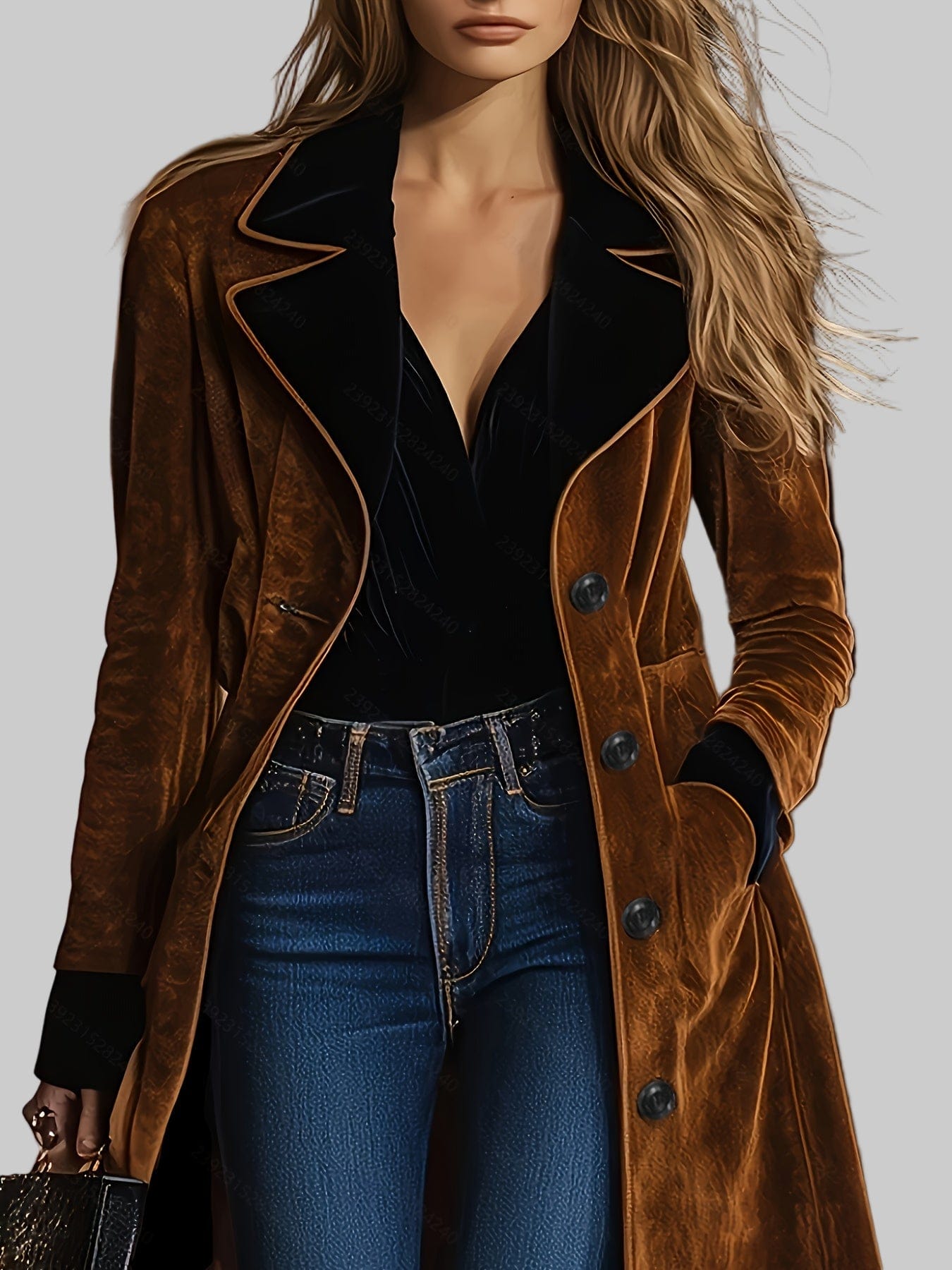 Caramel Heritage Wool-Blend Single-Breasted Turn-Collar Jacket Coats The Nichole Collection