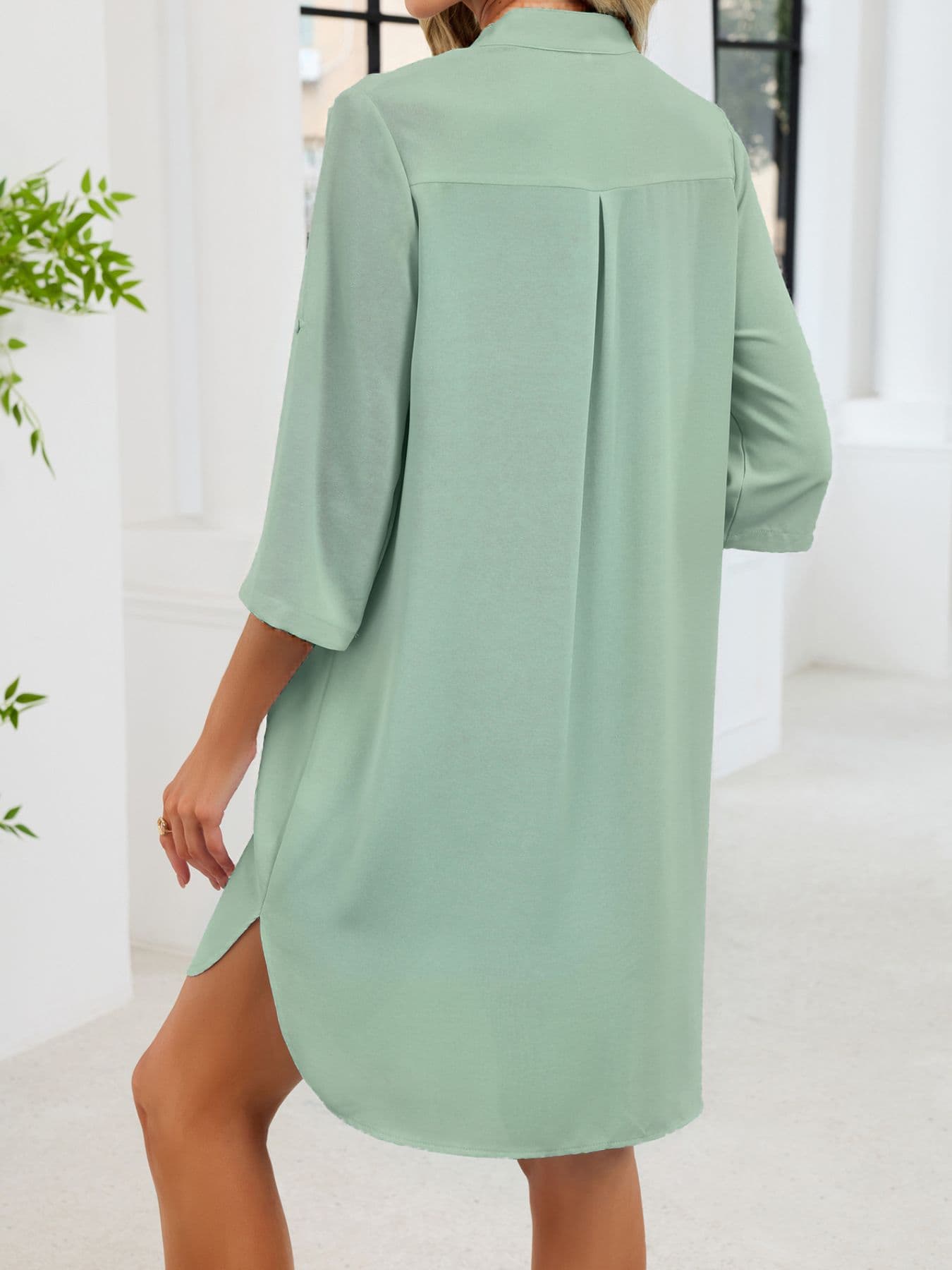 Casual Button-Down Shirt Dress The Nichole Collection