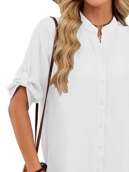 Casual Button-Down Shirt Dress The Nichole Collection