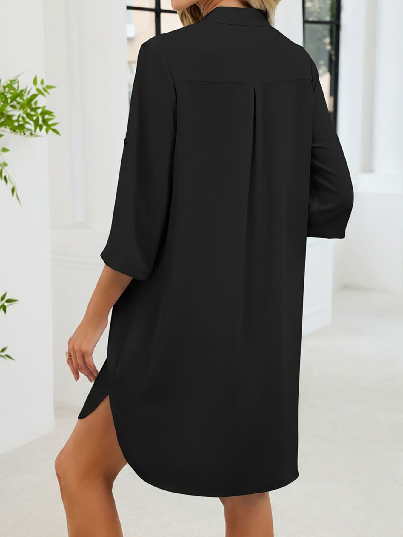 Casual Button-Down Shirt Dress The Nichole Collection