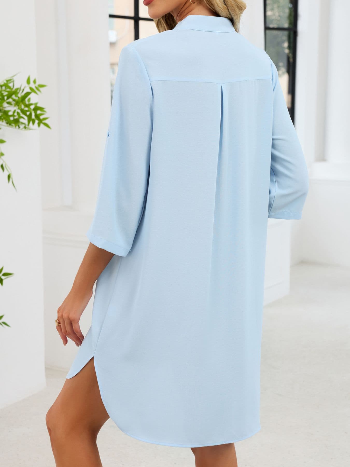 Casual Button-Down Shirt Dress The Nichole Collection