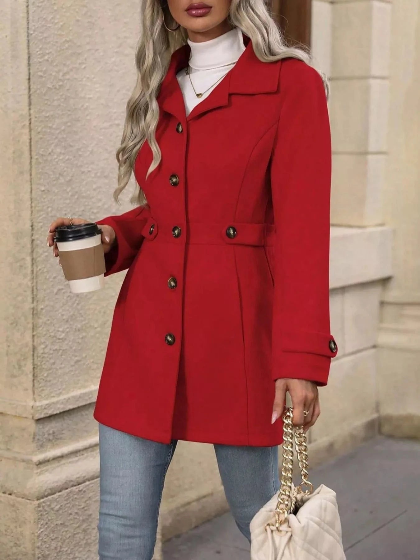 Casual & Classy Button-Up Long Sleeve Coat Jackets The Nichole Collection