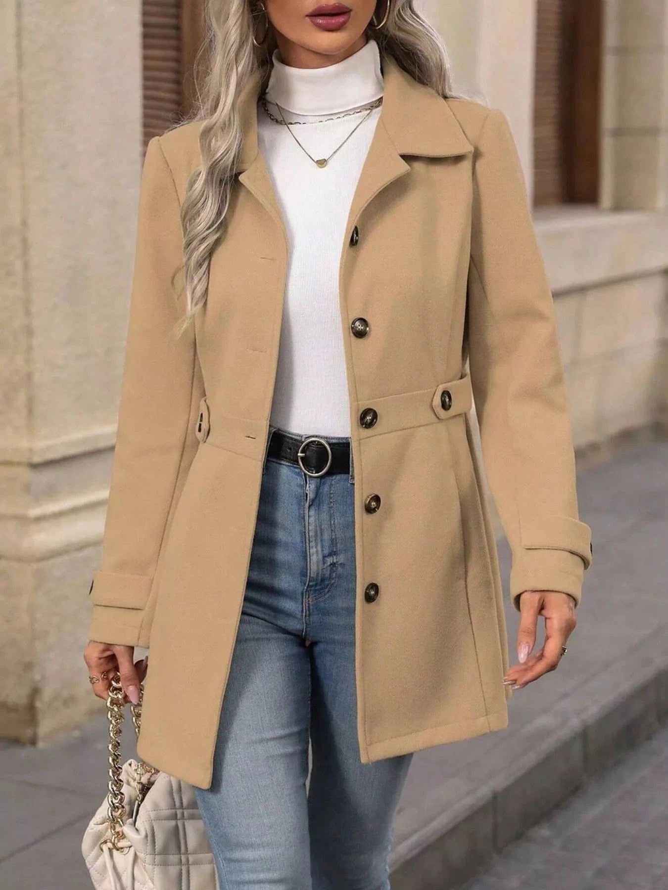Casual & Classy Button-Up Long Sleeve Coat Jackets The Nichole Collection