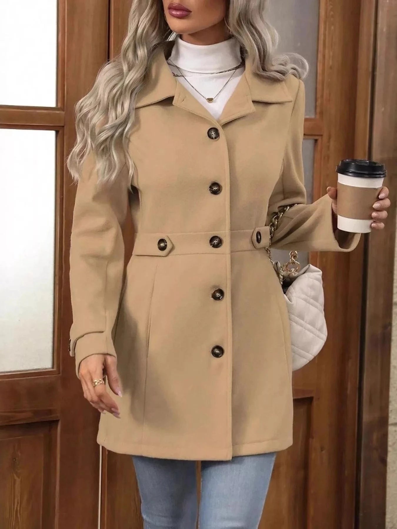 Casual & Classy Button-Up Long Sleeve Coat Jackets The Nichole Collection