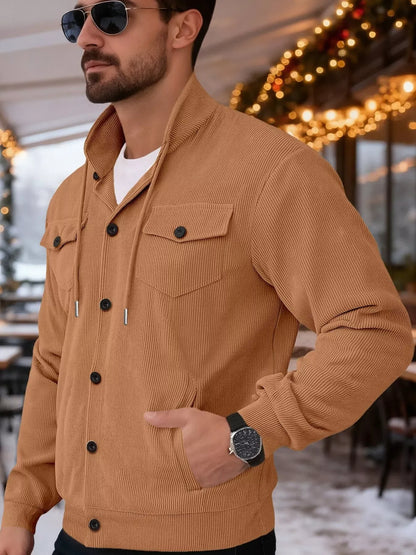 Casual Corduroy Button-Down Jacket | The Nichole Collection