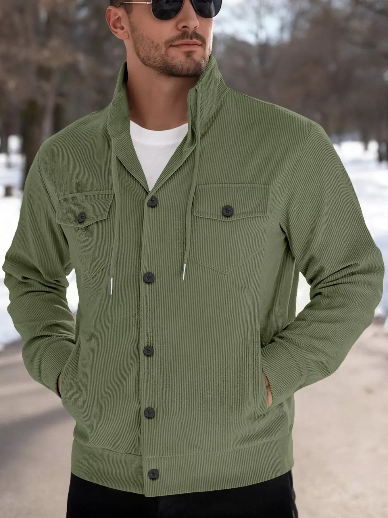 Casual Corduroy Button-Down Jacket | The Nichole Collection