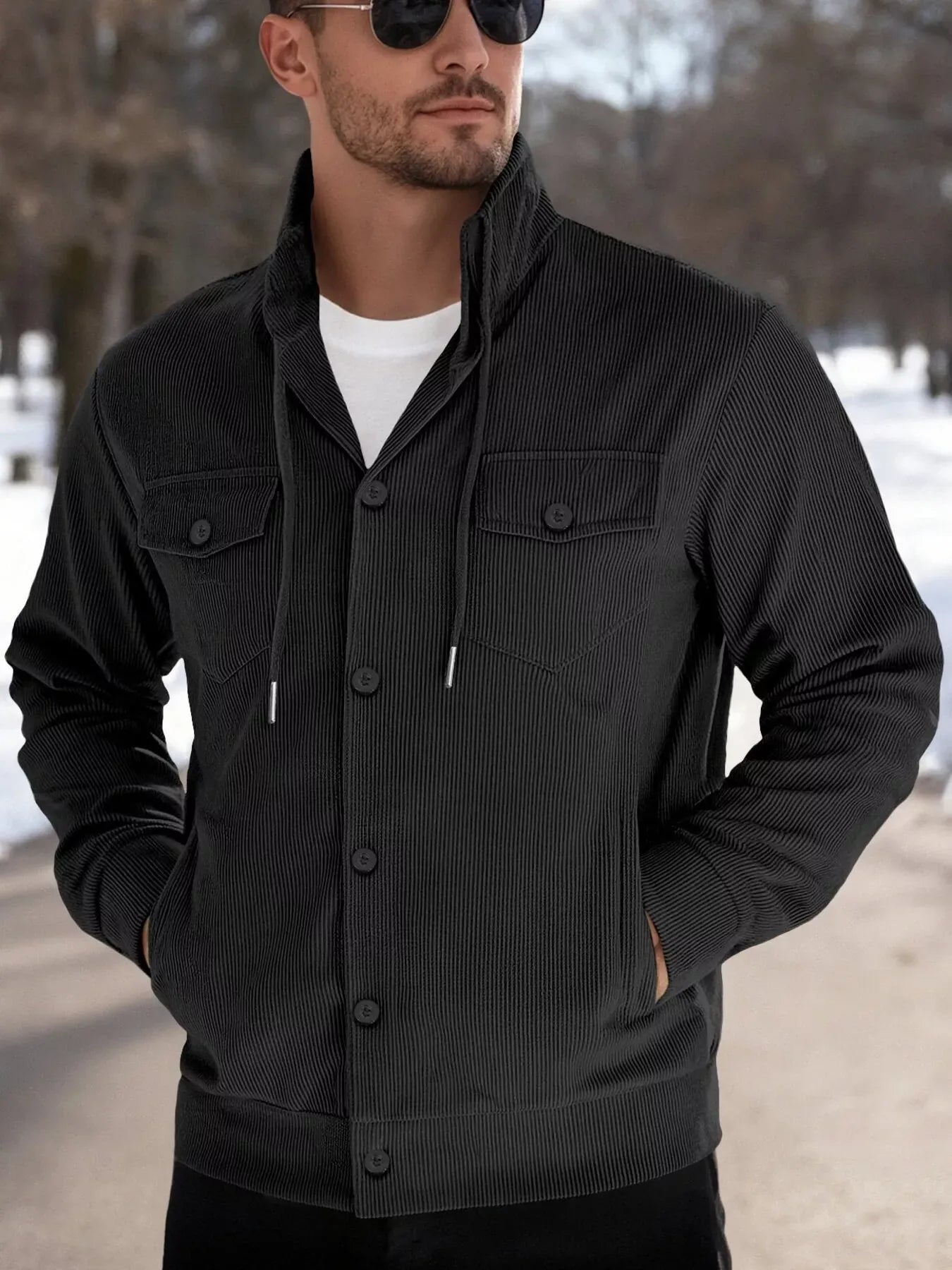 Casual Corduroy Button-Down Jacket | The Nichole Collection
