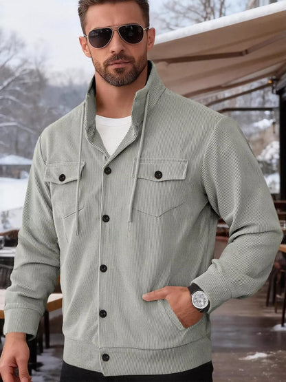 Casual Corduroy Button-Down Jacket | The Nichole Collection
