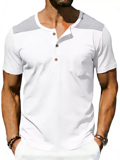 Casual Henley T-Shirt with Pocket | The Nichole Collection