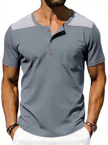 Casual Henley T-Shirt with Pocket | The Nichole Collection