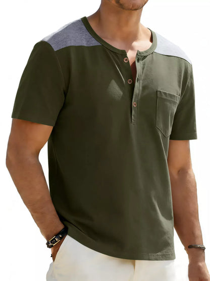 Casual Henley T-Shirt with Pocket | The Nichole Collection