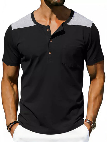 Casual Henley T-Shirt with Pocket | The Nichole Collection