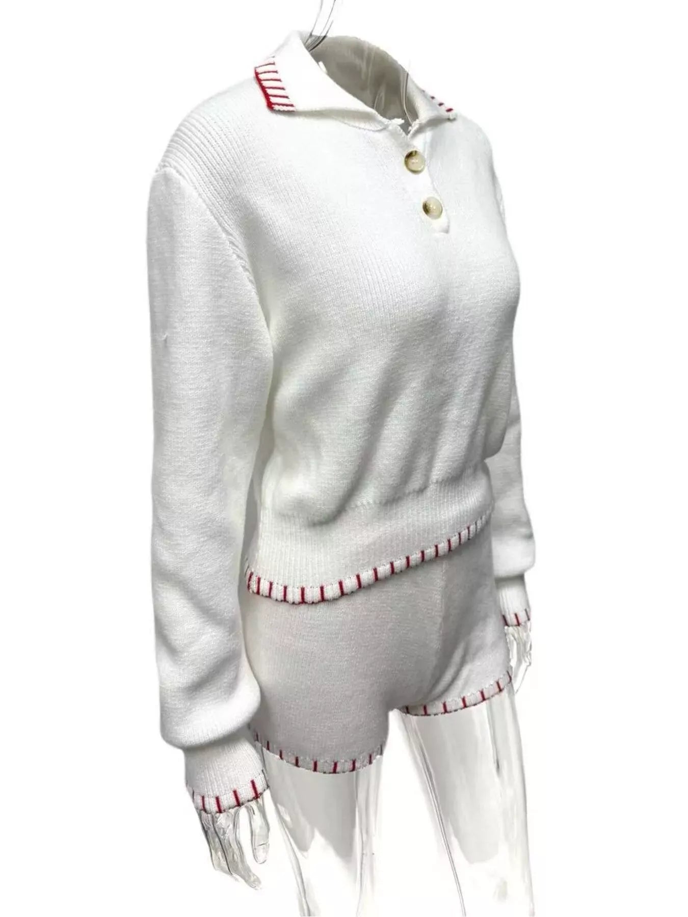 Casual Knit Long Sleeve Top and Shorts Sweater Set Women's Sets The Nichole Collection