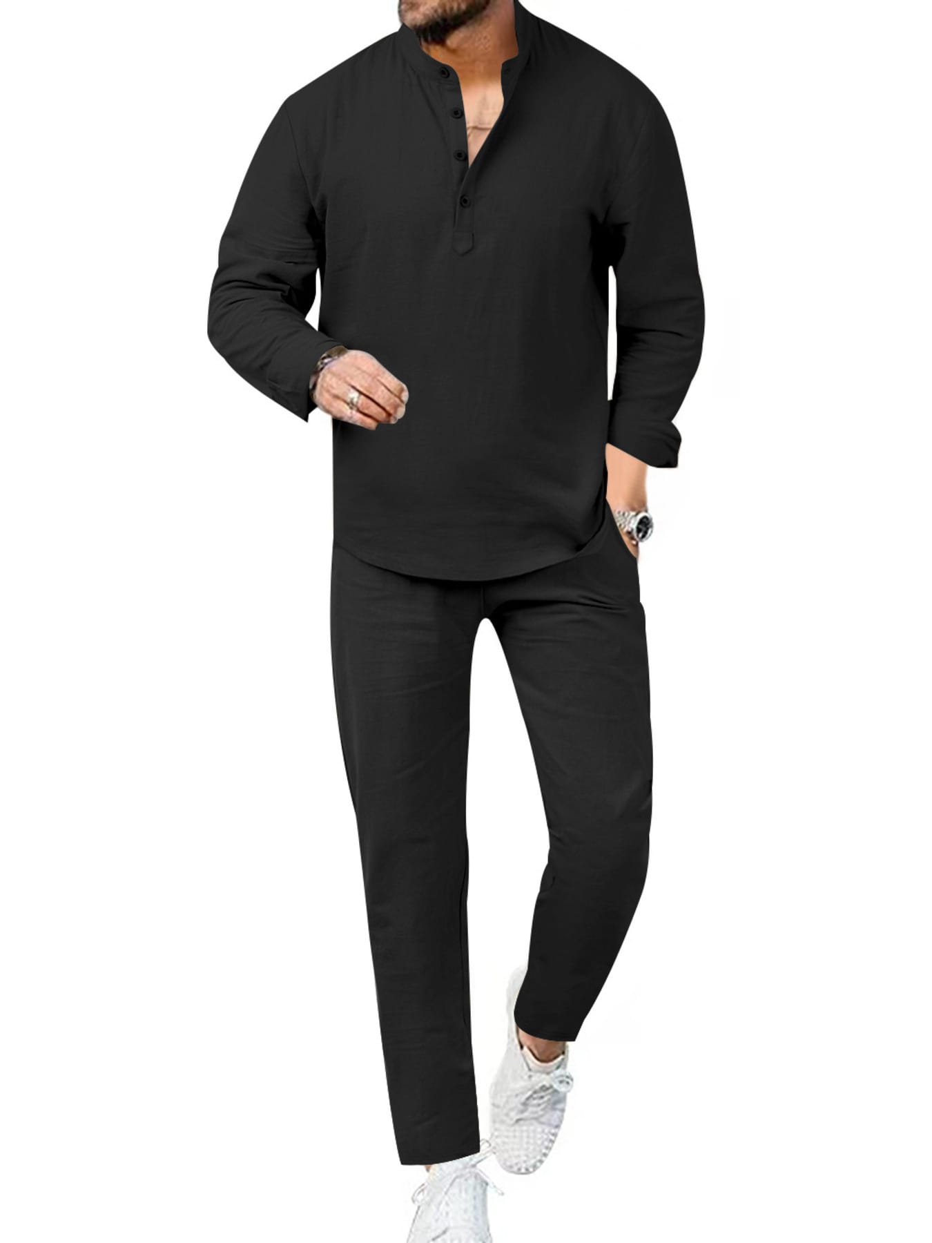 Casual Long Sleeve Shirt and Pants Set | The Nichole Collection
