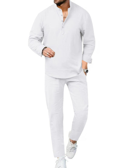 Casual Long Sleeve Shirt and Pants Set | The Nichole Collection