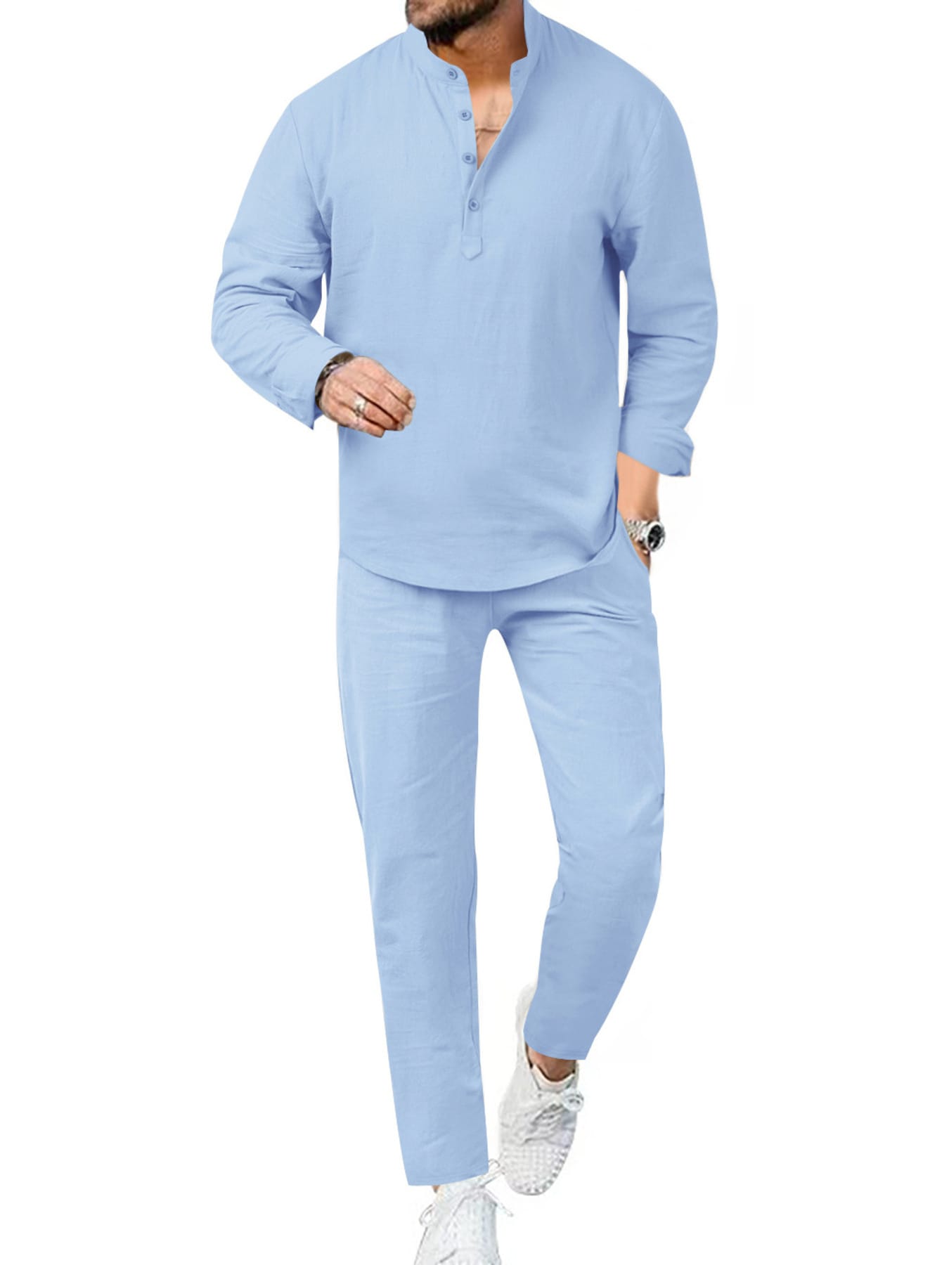 Casual Long Sleeve Shirt and Pants Set | The Nichole Collection