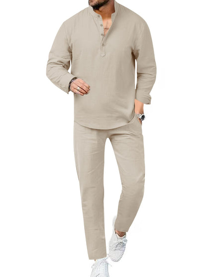 Casual Long Sleeve Shirt and Pants Set | The Nichole Collection