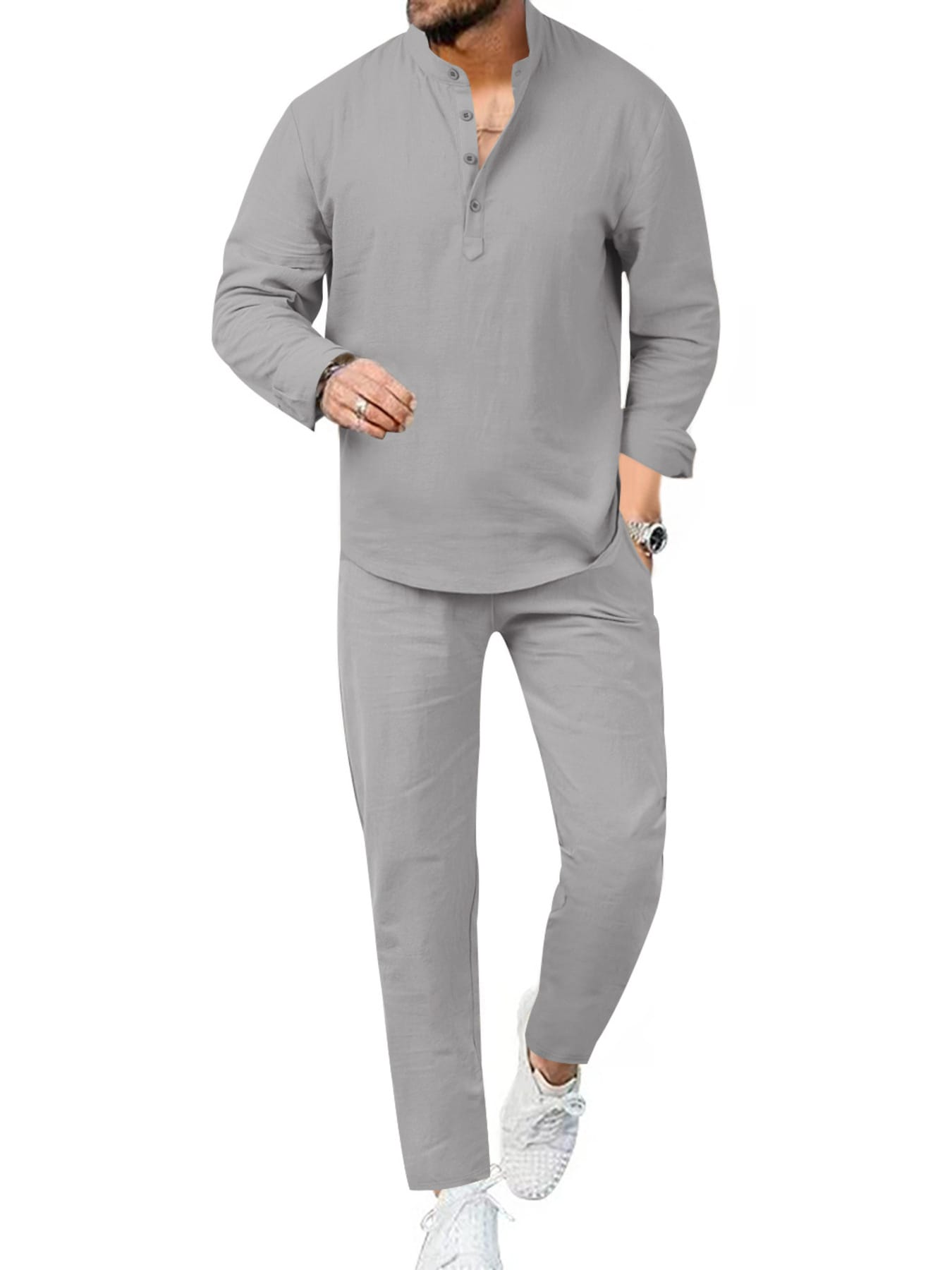 Casual Long Sleeve Shirt and Pants Set | The Nichole Collection