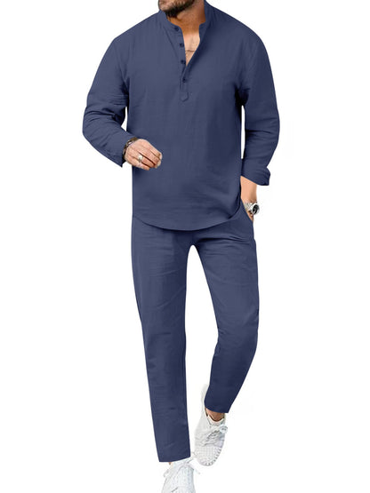 Casual Long Sleeve Shirt and Pants Set | The Nichole Collection