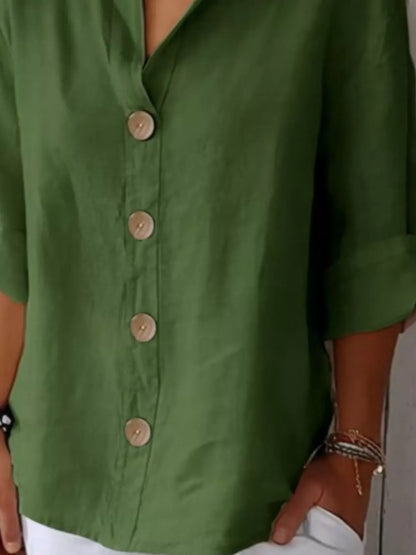 Casual Loose Button-Down Shirt The Nichole Collection