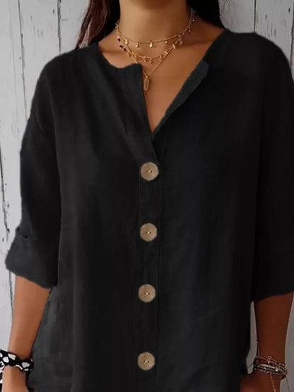 Casual Loose Button-Down Shirt The Nichole Collection