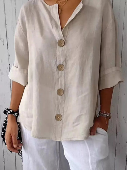 Casual Loose Button-Down Shirt The Nichole Collection