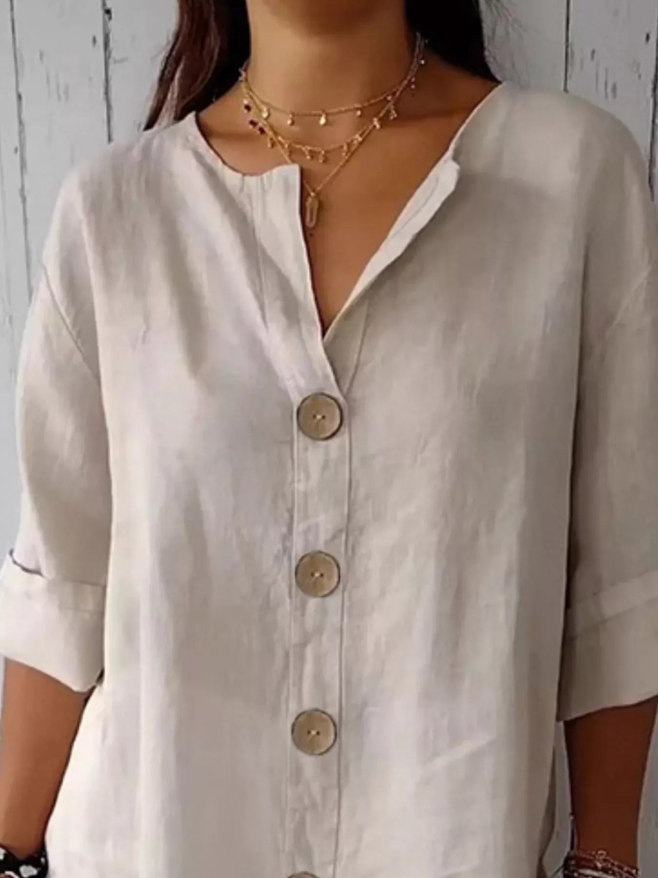 Casual Loose Button-Down Shirt The Nichole Collection