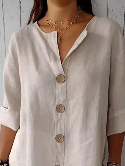 Casual Loose Button-Down Shirt The Nichole Collection