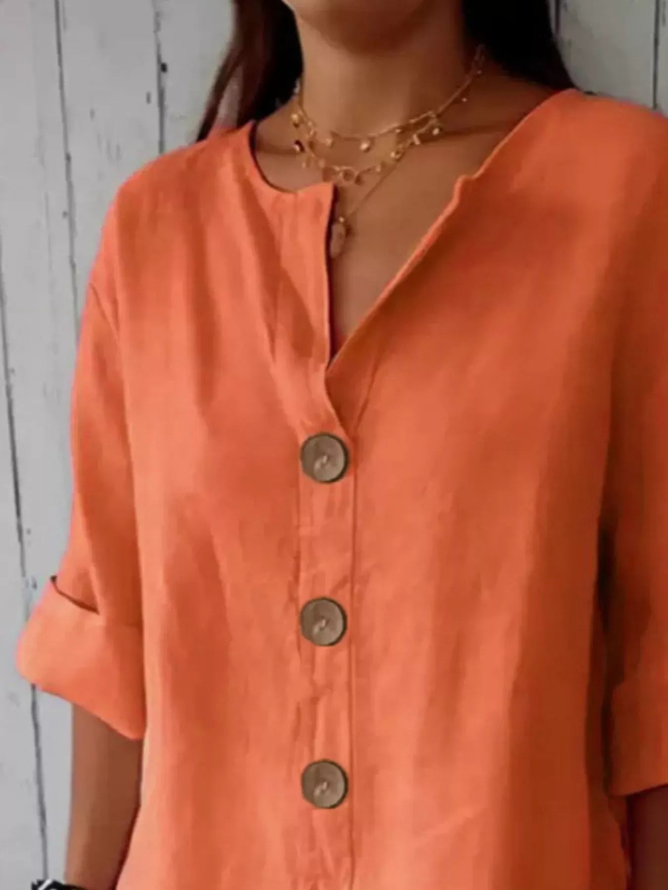 Casual Loose Button-Down Shirt The Nichole Collection
