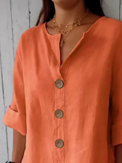 Casual Loose Button-Down Shirt The Nichole Collection