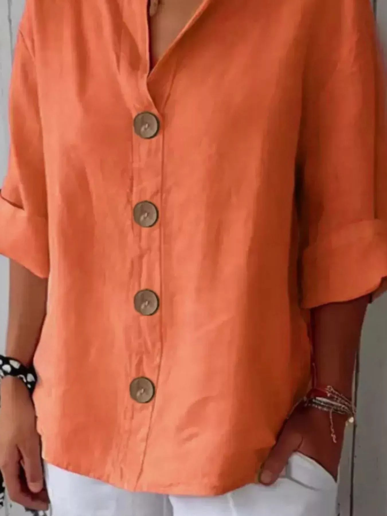 Casual Loose Button-Down Shirt The Nichole Collection