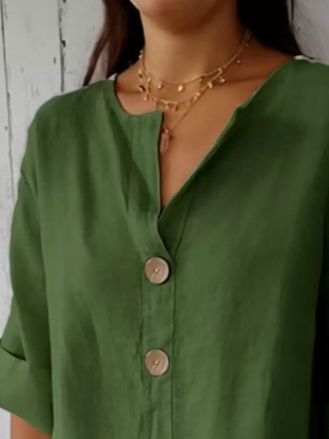 Casual Loose Button-Down Shirt The Nichole Collection