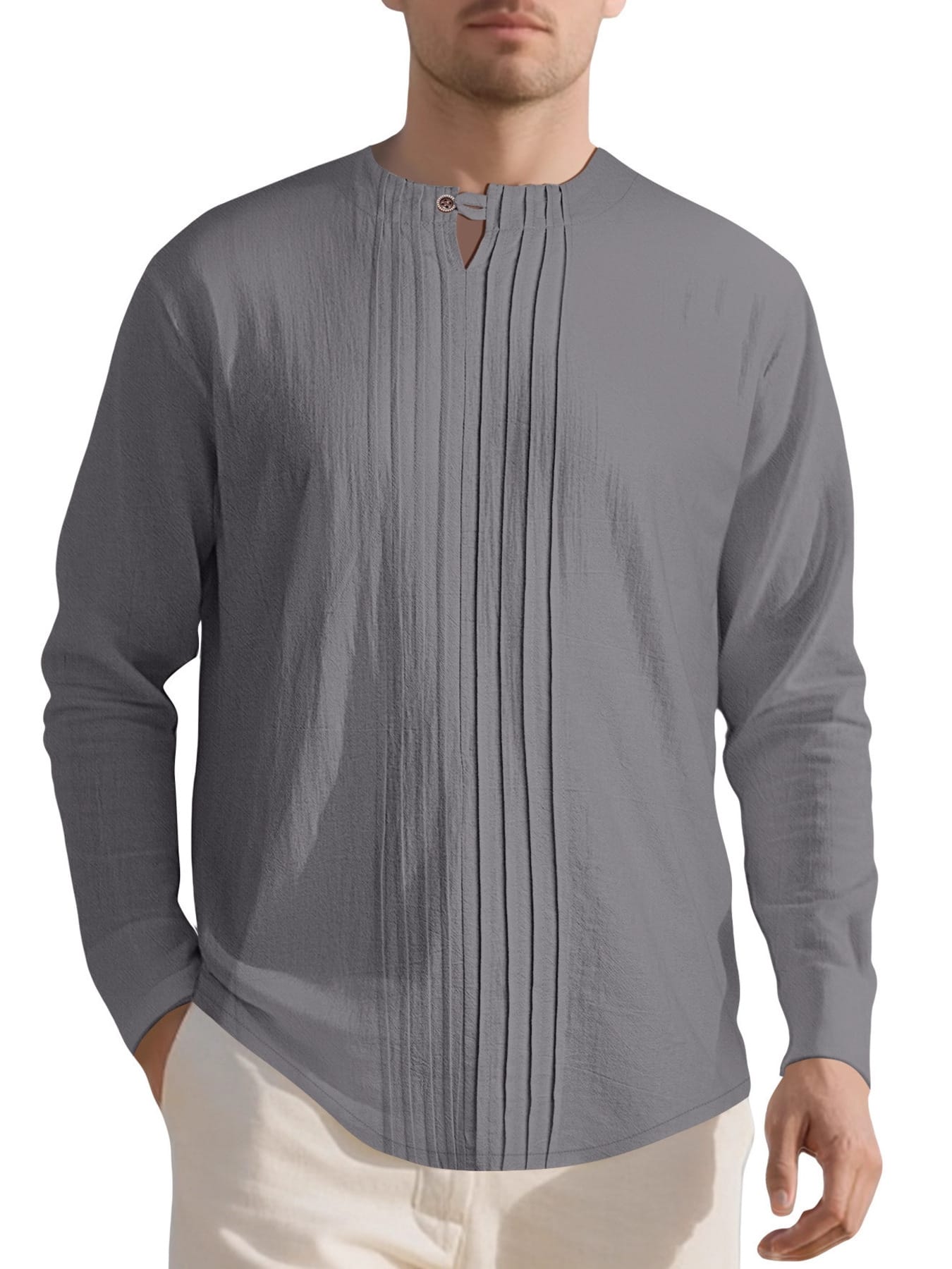 Casual Pleated Long Sleeve Blouse | The Nichole Collection
