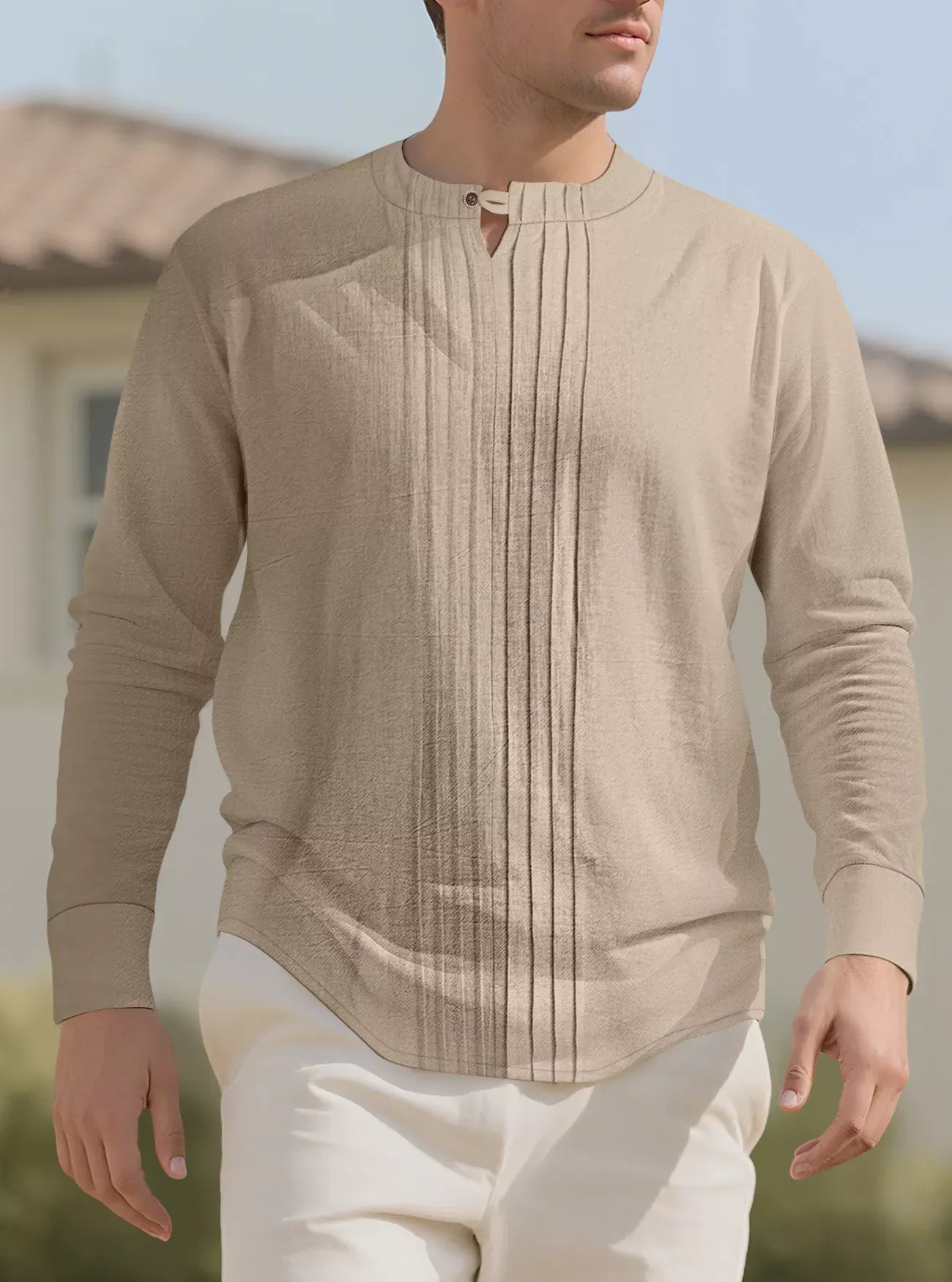 Casual Pleated Long Sleeve Blouse | The Nichole Collection