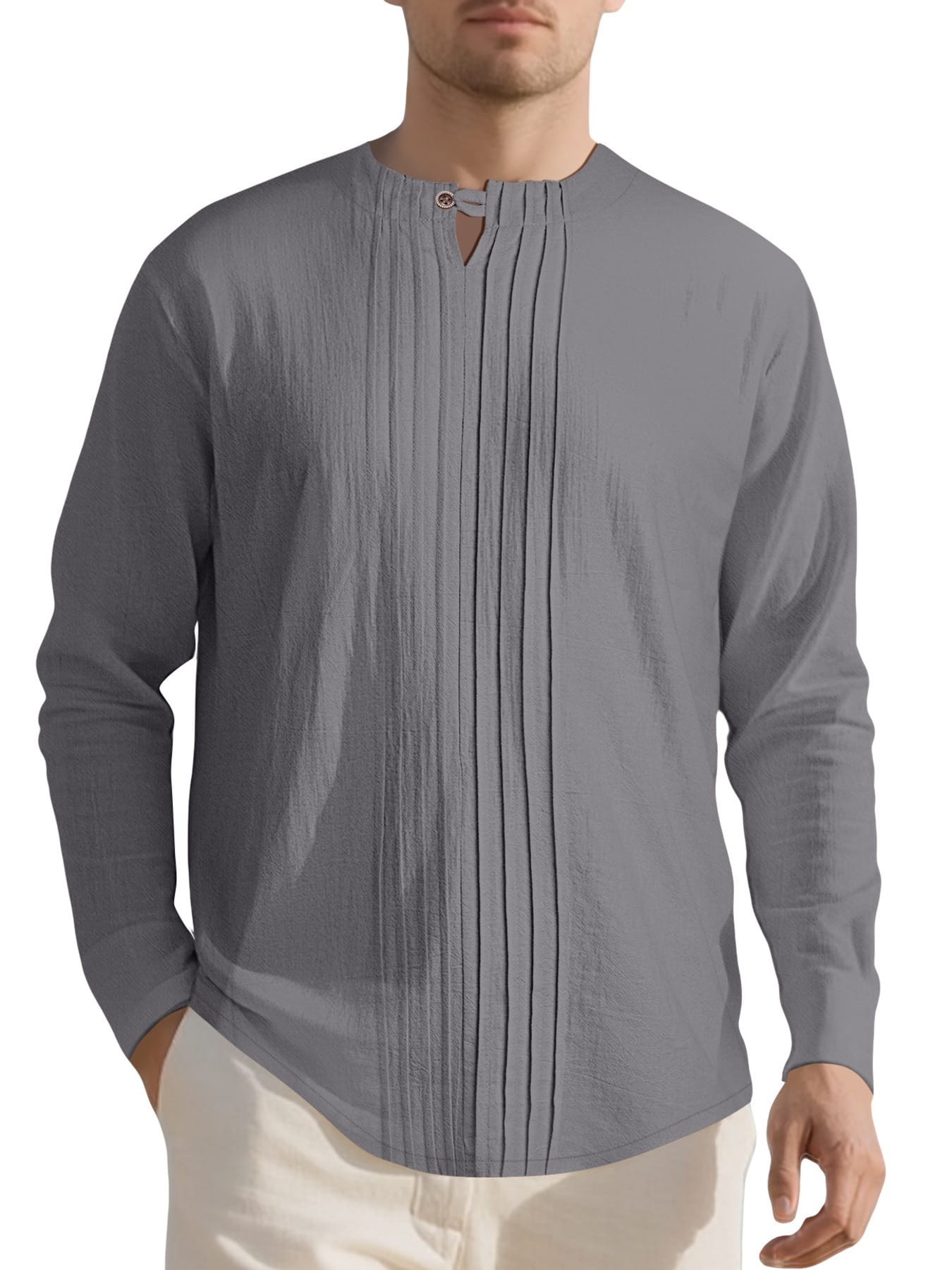 Casual Pleated Long Sleeve Blouse | The Nichole Collection