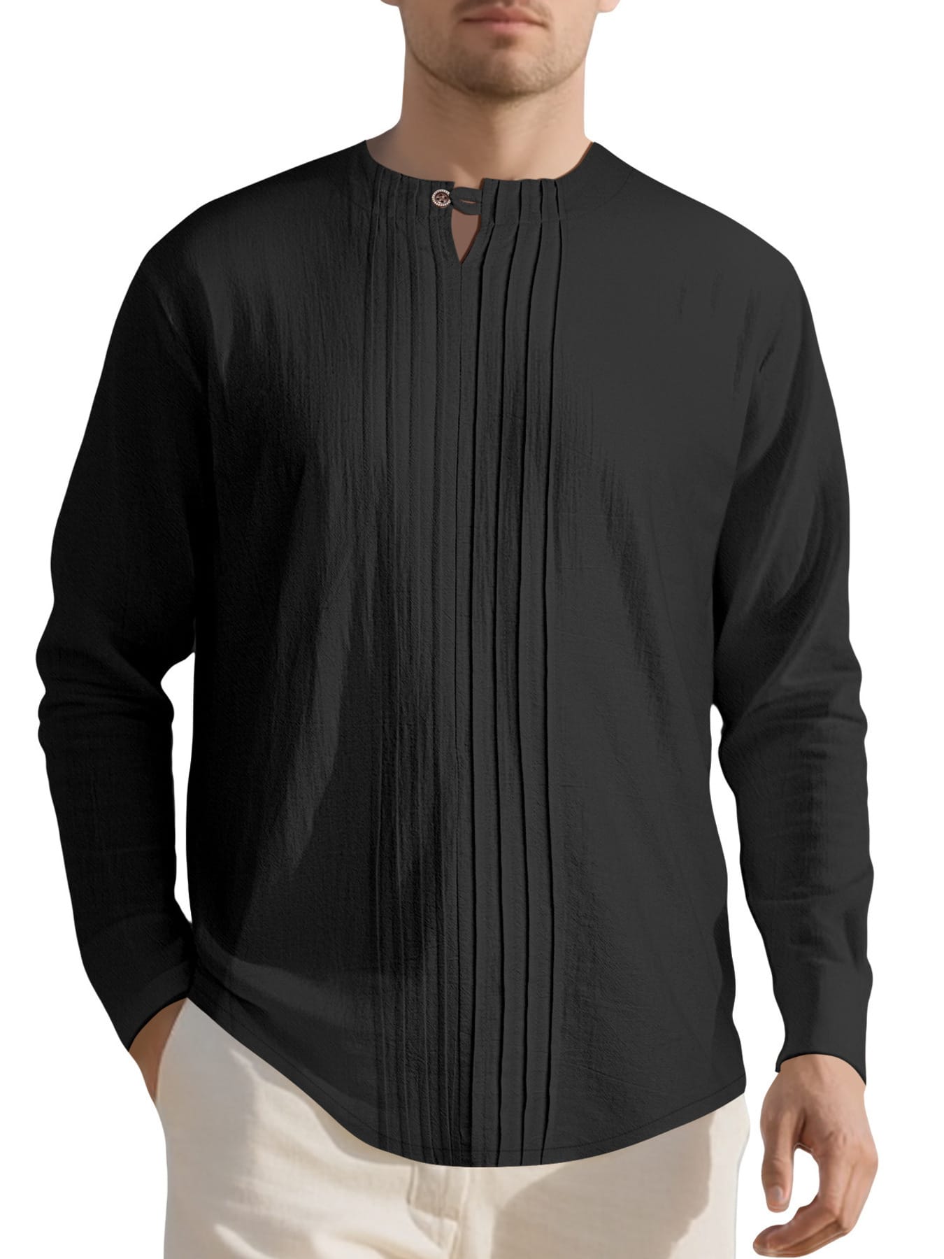 Casual Pleated Long Sleeve Blouse | The Nichole Collection
