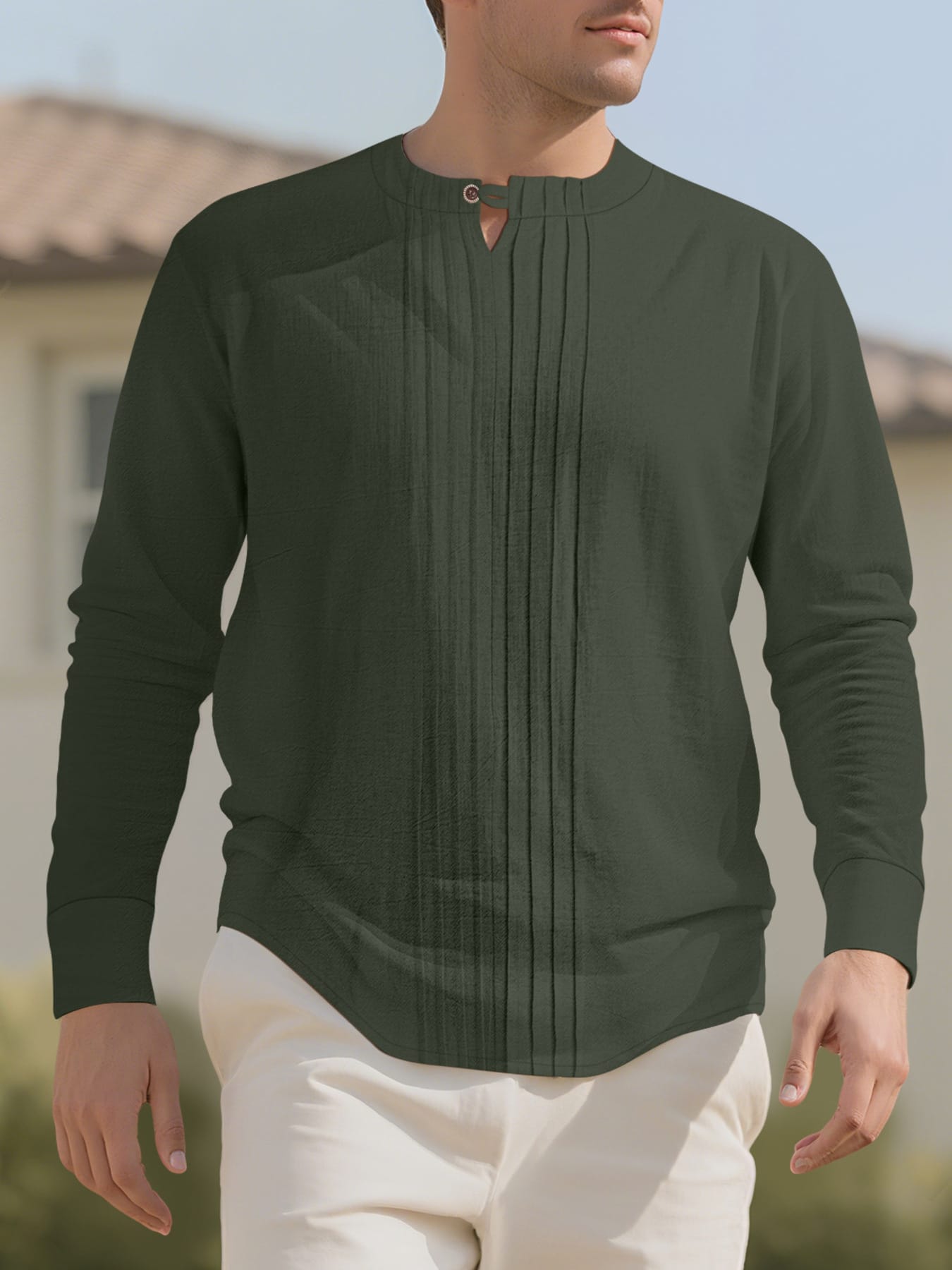 Casual Pleated Long Sleeve Blouse | The Nichole Collection