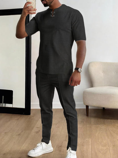Casual Short-Sleeve Top and Pants Set | The Nichole Collection