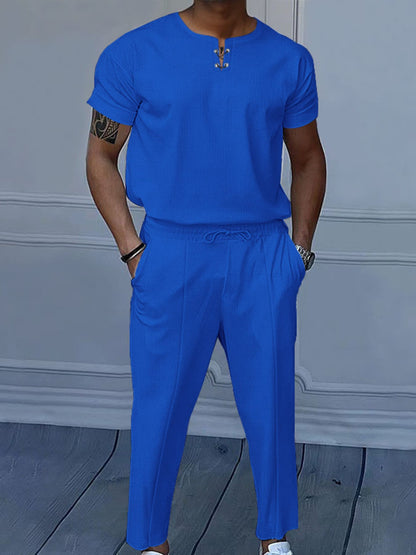 Casual Short-Sleeve Top and Pants Set | The Nichole Collection