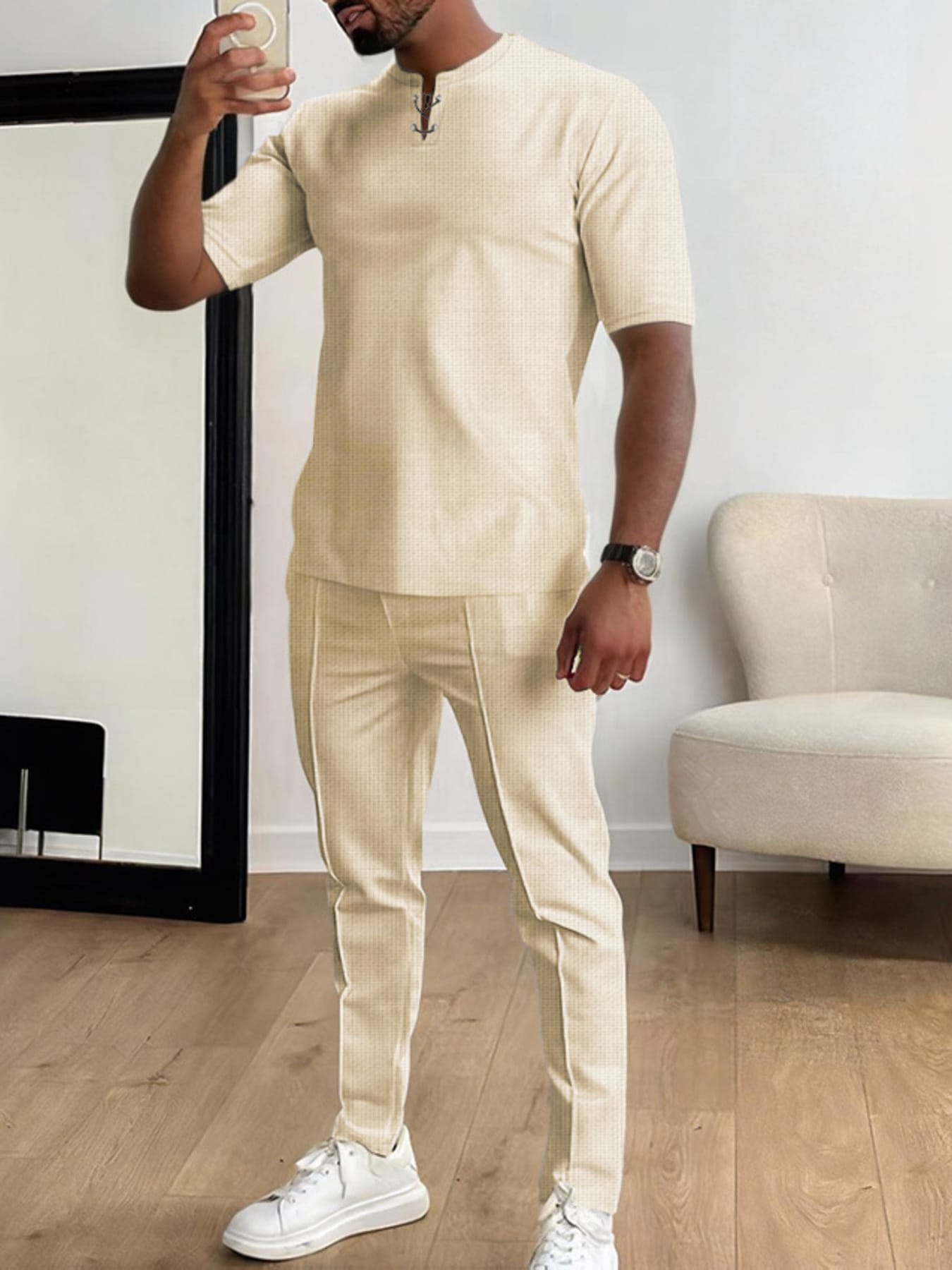 Casual Short-Sleeve Top and Pants Set | The Nichole Collection