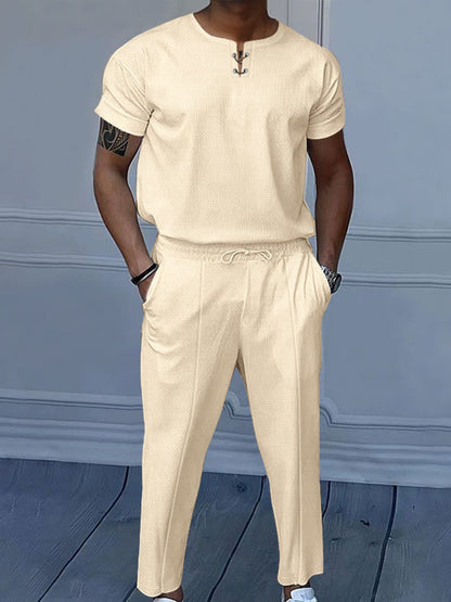 Casual Short-Sleeve Top and Pants Set | The Nichole Collection