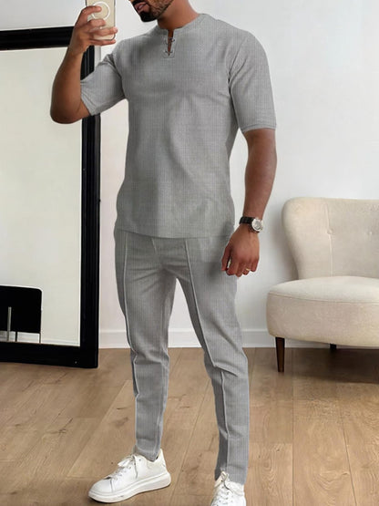 Casual Short-Sleeve Top and Pants Set | The Nichole Collection